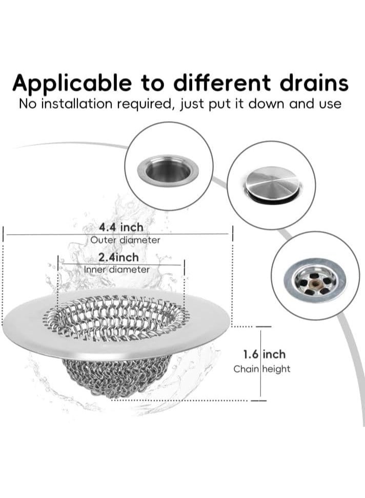 CLENEA Shower Drain Hair Catcher, Easy Clean Tub Drain Hair Catcher, Anti-Slip Drain Hair Catcher, Upgraded 304 Stainless Steel Bathtub Hair Catcher for Drain, Bathtub Drain Cover for Shower, Sink, Bathtub - Image 3